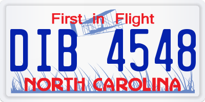 NC license plate DIB4548