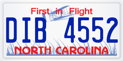 NC license plate DIB4552