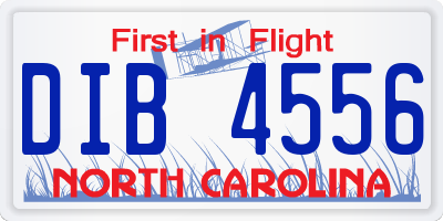 NC license plate DIB4556