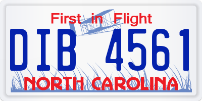 NC license plate DIB4561