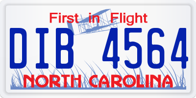 NC license plate DIB4564