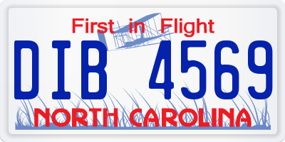 NC license plate DIB4569