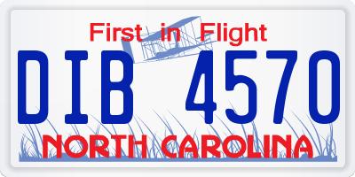 NC license plate DIB4570