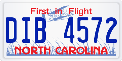 NC license plate DIB4572