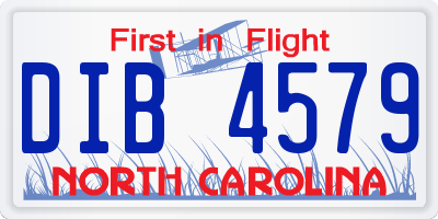 NC license plate DIB4579