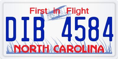 NC license plate DIB4584