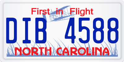 NC license plate DIB4588