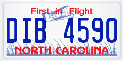 NC license plate DIB4590