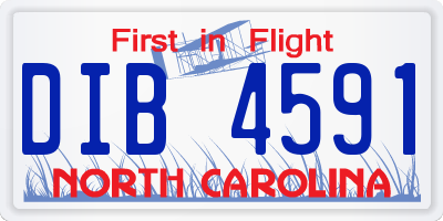 NC license plate DIB4591