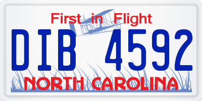 NC license plate DIB4592