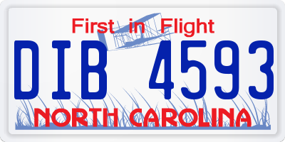 NC license plate DIB4593