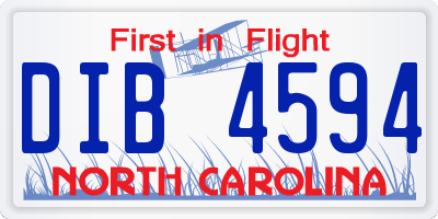 NC license plate DIB4594