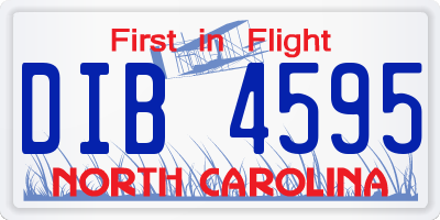 NC license plate DIB4595