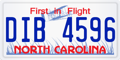 NC license plate DIB4596