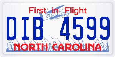 NC license plate DIB4599