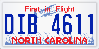 NC license plate DIB4611