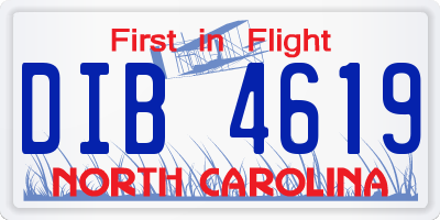 NC license plate DIB4619