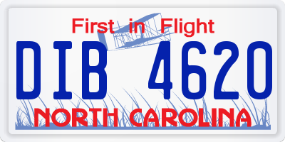 NC license plate DIB4620