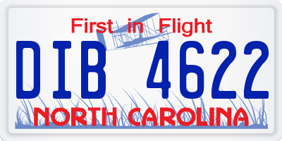 NC license plate DIB4622
