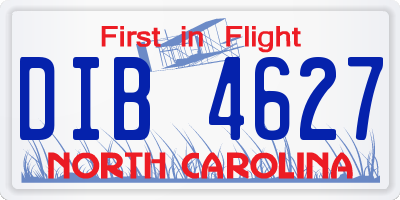 NC license plate DIB4627
