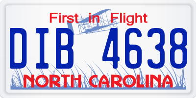 NC license plate DIB4638