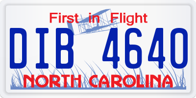 NC license plate DIB4640