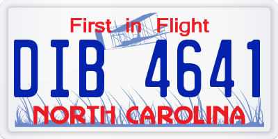 NC license plate DIB4641