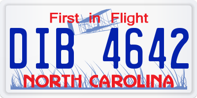 NC license plate DIB4642