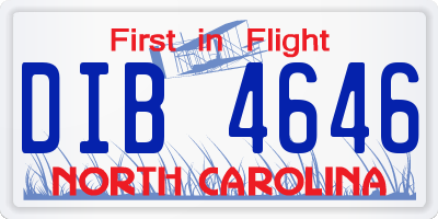NC license plate DIB4646