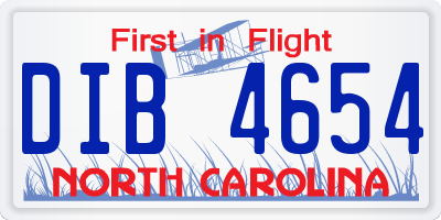 NC license plate DIB4654