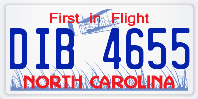 NC license plate DIB4655