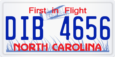 NC license plate DIB4656