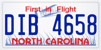 NC license plate DIB4658