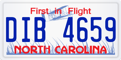 NC license plate DIB4659