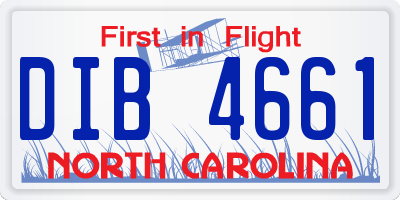 NC license plate DIB4661