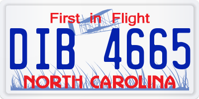 NC license plate DIB4665