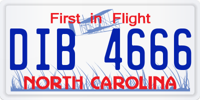 NC license plate DIB4666