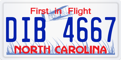 NC license plate DIB4667