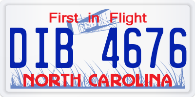 NC license plate DIB4676