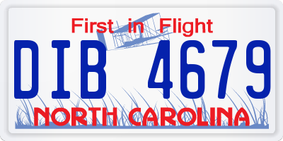 NC license plate DIB4679