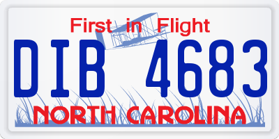 NC license plate DIB4683