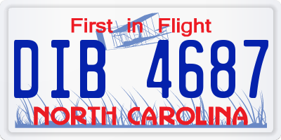 NC license plate DIB4687