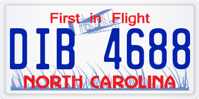 NC license plate DIB4688