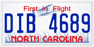 NC license plate DIB4689
