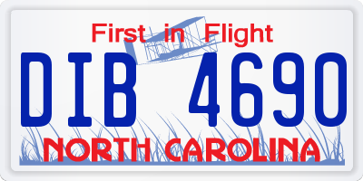 NC license plate DIB4690