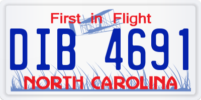 NC license plate DIB4691