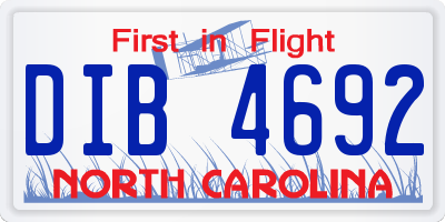 NC license plate DIB4692
