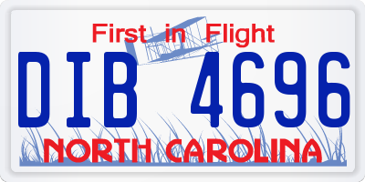 NC license plate DIB4696