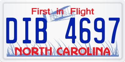 NC license plate DIB4697