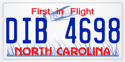 NC license plate DIB4698